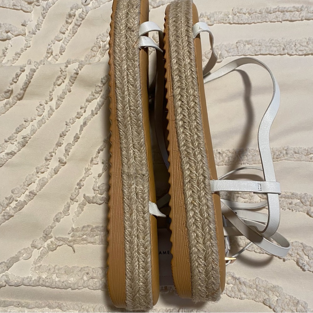 Women’s Strappy Ankle-Wrap Sandals in Cream - Picture 10 of 11